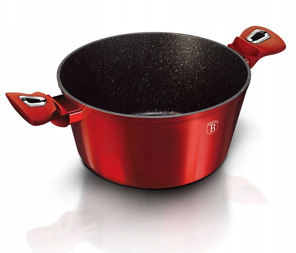 Berlinger Haus ALIUMININIS PUODAS SU GRANITINĖ DANGA - BURGUNDIJA - 6,5 L - 28 CM