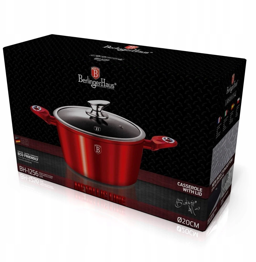 Berlinger Haus ALIUMININIS PUODAS SU GRANITINĖ DANGA - BURGUNDIJA - 6,5 L - 28 CM