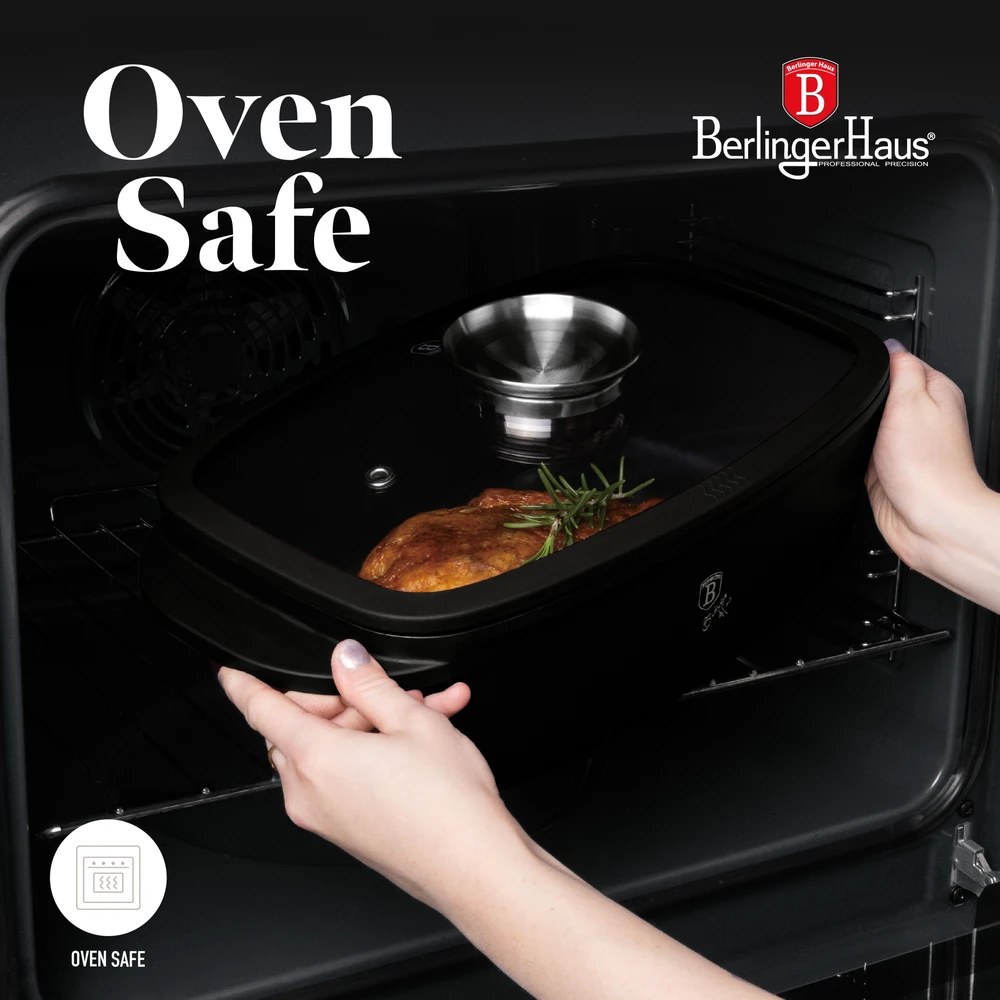 Berlinger Haus BerlingerHaus BH-8779 Matinė juoda kepimo skarda su kvapiąja priemone 6L