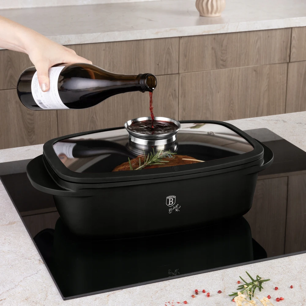 Berlinger Haus BerlingerHaus BH-8779 Matinė juoda kepimo skarda su kvapiąja priemone 6L