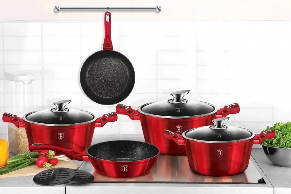 Berlinger Haus BerlingerHaus Metallic Line puodas Burgundy Edition, 24 cm, 4,1 l