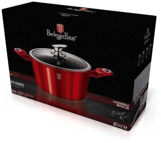 Berlinger Haus BerlingerHaus Metallic Line puodas Burgundy Edition, 24 cm, 4,1 l
