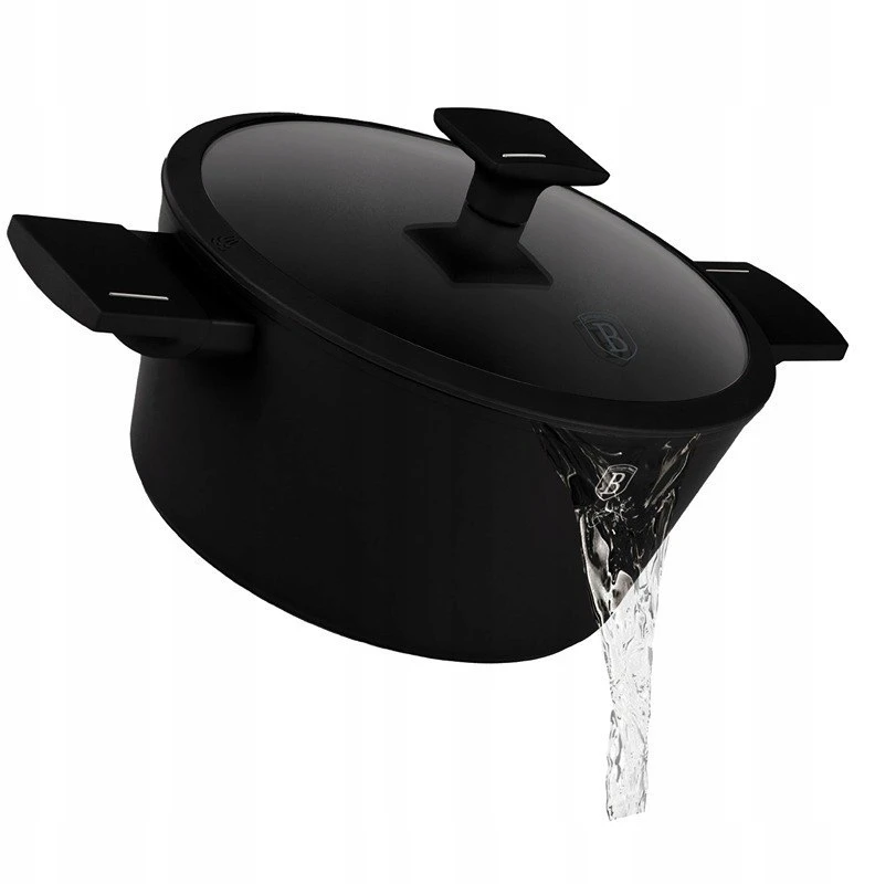 Berlinger Haus Berlingerhaus puodas su dangčiu 20cm Matte Juodas