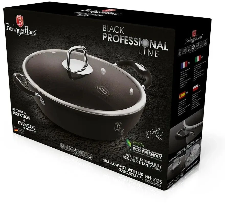 Berlinger Haus BH-6125 - Mažo titano puodas 28 cm BerlingerHaus Juodas Professional Line