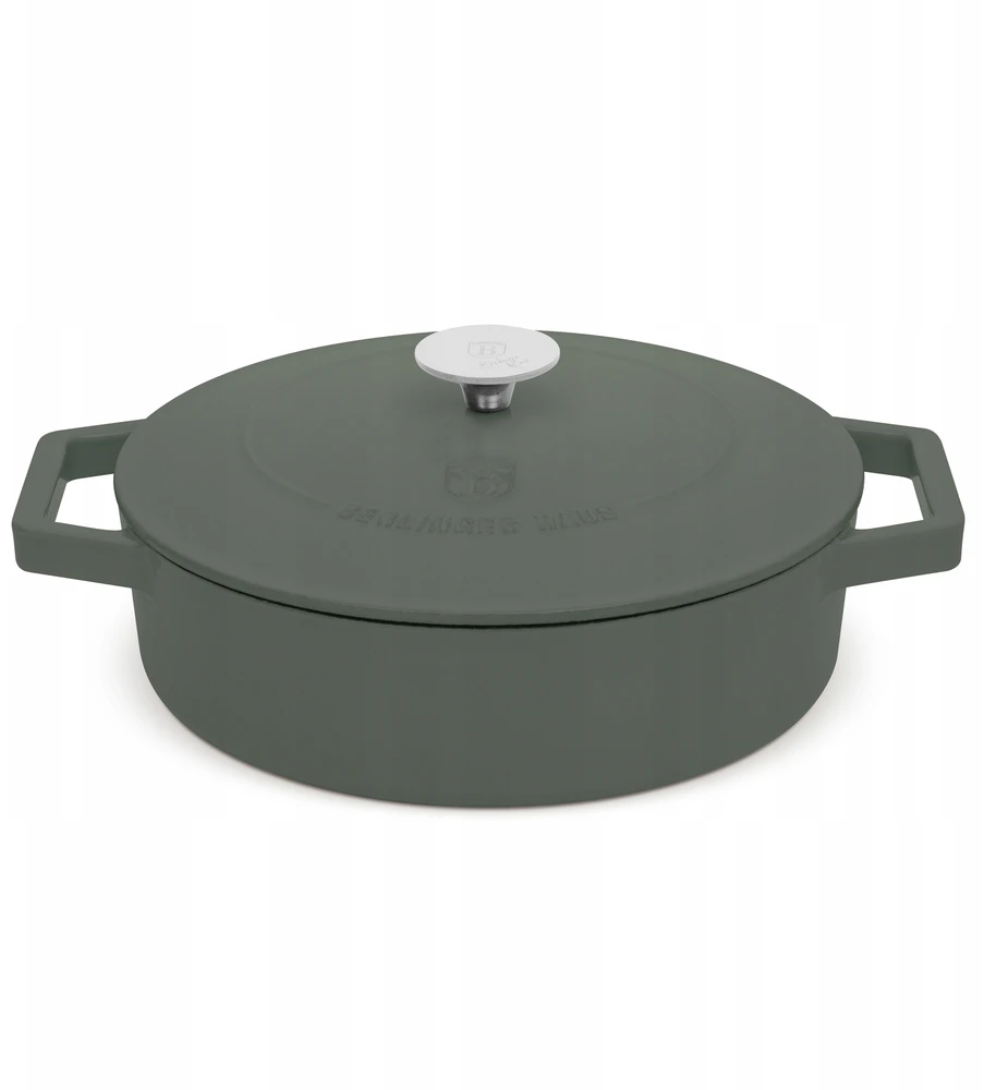 Berlinger Haus Gili keptuvė su emaliuotu paviršiumi ir dangčiu, 26 cm, ketaus Matte Žalias C