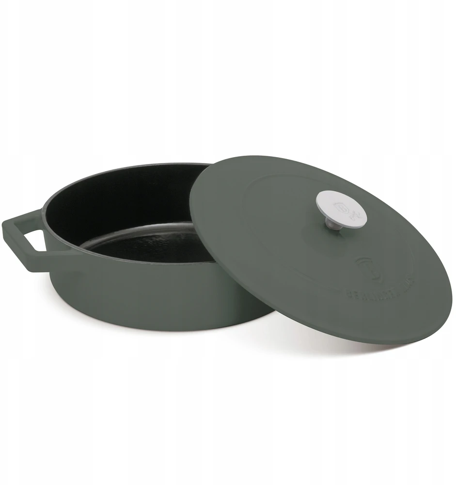 Berlinger Haus Gili keptuvė su emaliuotu paviršiumi ir dangčiu, 26 cm, ketaus Matte Žalias C