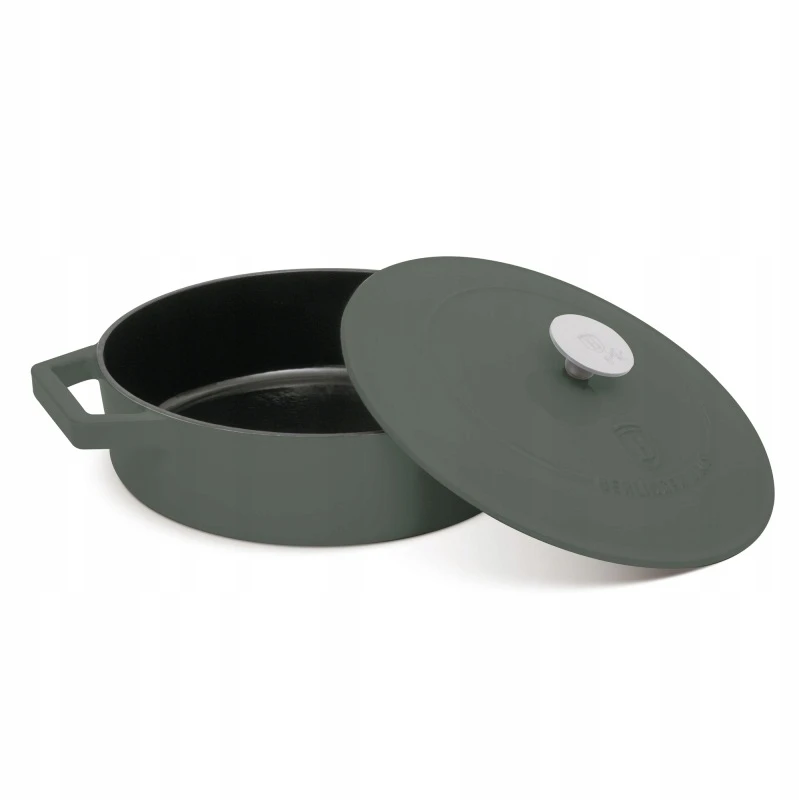 Berlinger Haus Gili keptuvė su emaliuotu paviršiumi ir dangčiu, 26 cm, ketaus Matte Žalias C