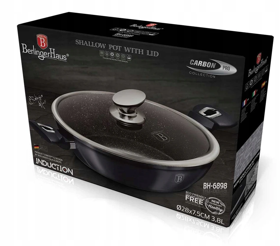 Berlinger Haus granitinis puodas, 28cm, BH-6898 Carbon PRO