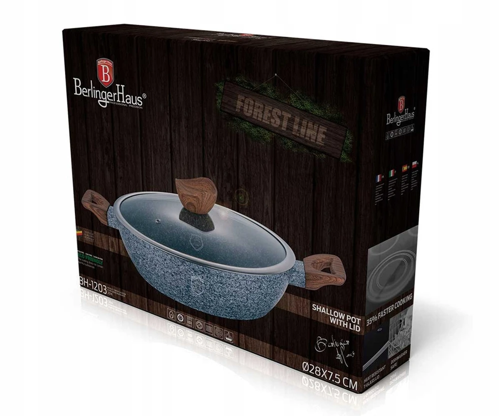 Berlinger Haus granitinis puodas bh-1203, forest line, 28 cm