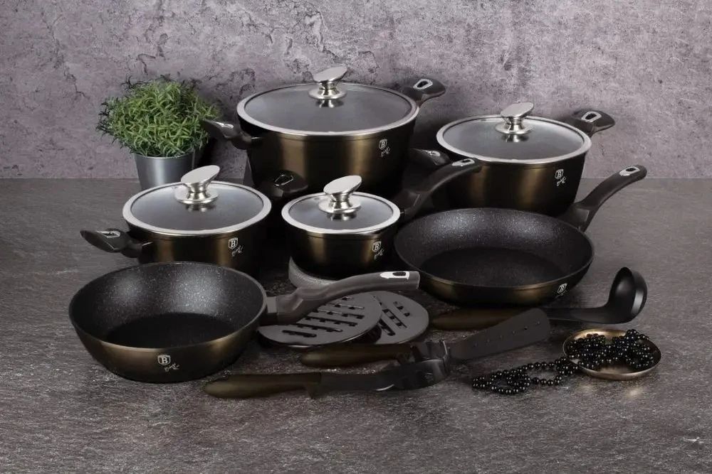 Berlinger Haus granitinis puodas bh-6606, shiny juodas, 28 cm