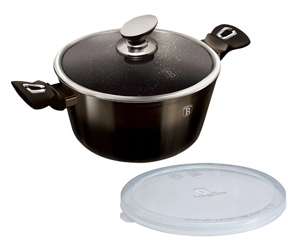 Berlinger Haus granitinis puodas bh-6606, shiny juodas, 28 cm