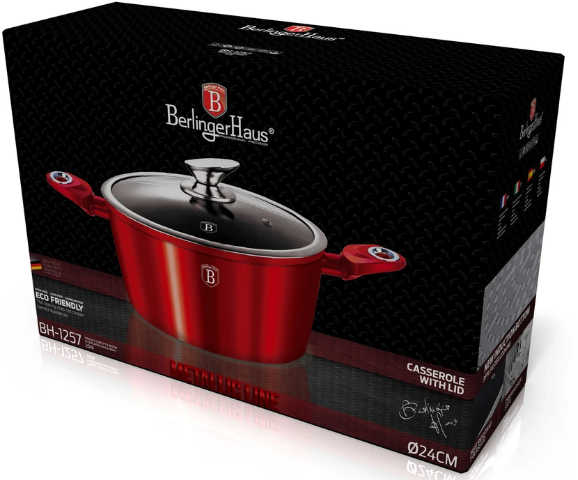 Berlinger Haus Granito puodas 4,1L 24cm Burgundy BerlingerHaus (BH-1257N)