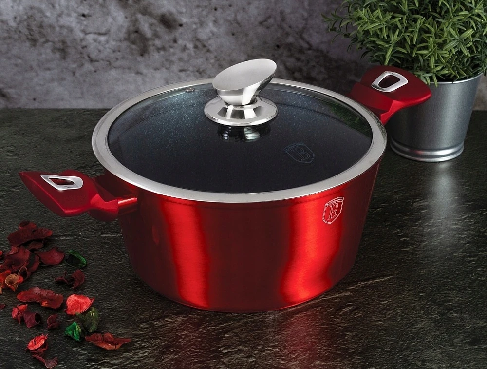 Berlinger Haus Granito puodas 4,1L 24cm Burgundy BerlingerHaus (BH-1257N)