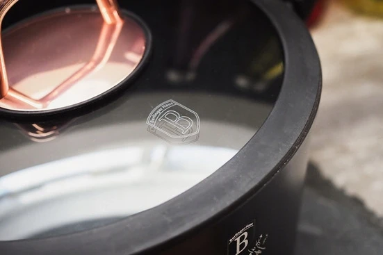 Berlinger Haus Juodas Rose puodas 2,5 l su stikliniu dangčiu