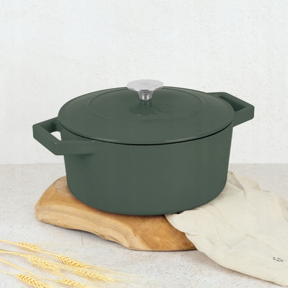 Berlinger Haus Keptuvė, apvalus puodas 4,35 L BerlingerHaus Matte Žalias BH-6544