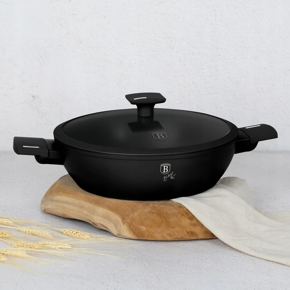 Berlinger Haus Matinis Juodas puodas su dangčiu, 28 cm, 3.8 L