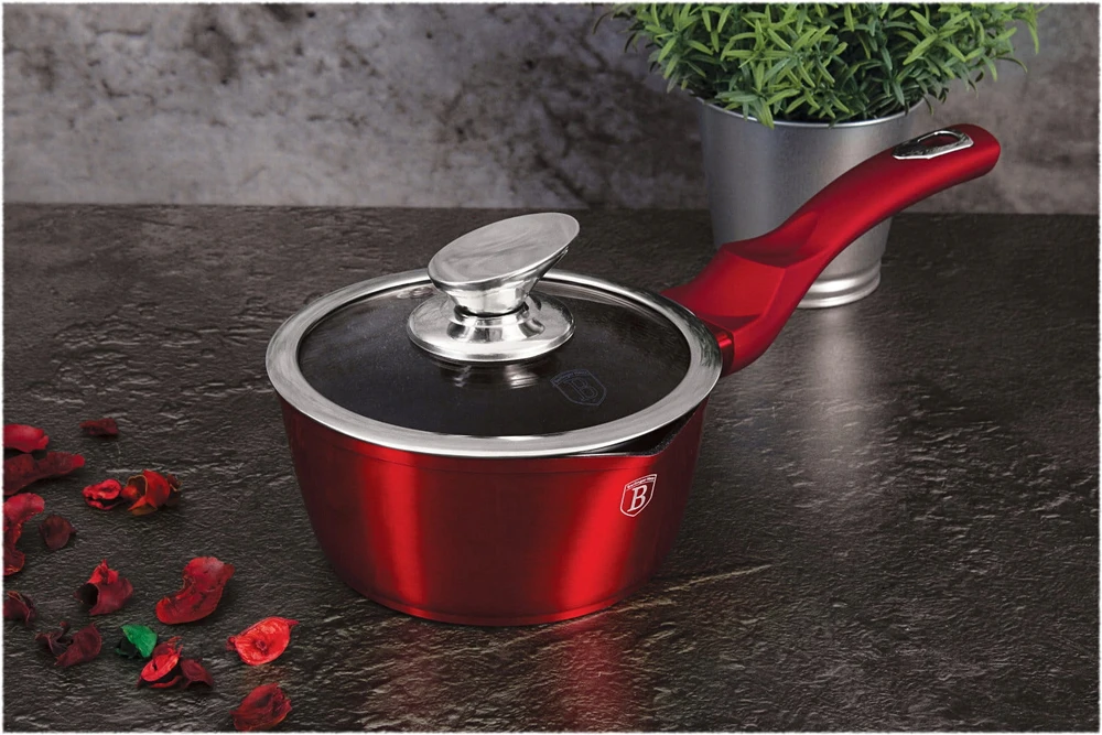 Berlinger Haus Metallic Line puodas su dangčiu Burgundy Edition, 1,2 l