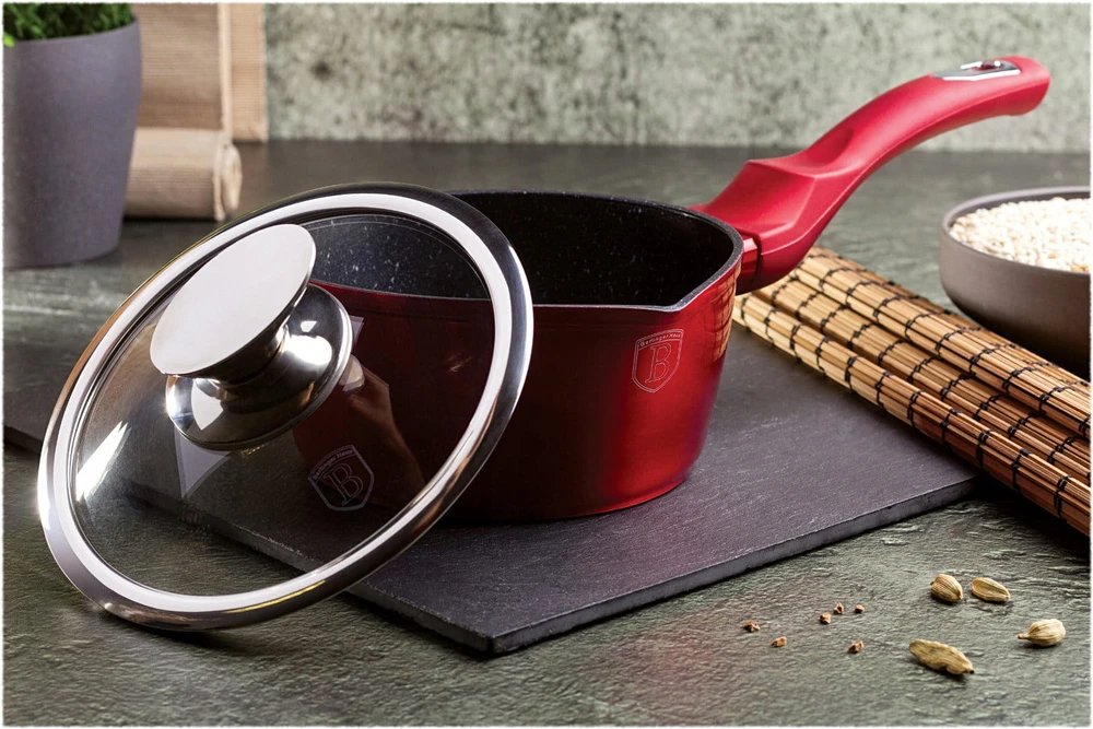 Berlinger Haus Metallic Line puodas su dangčiu Burgundy Edition, 1,2 l