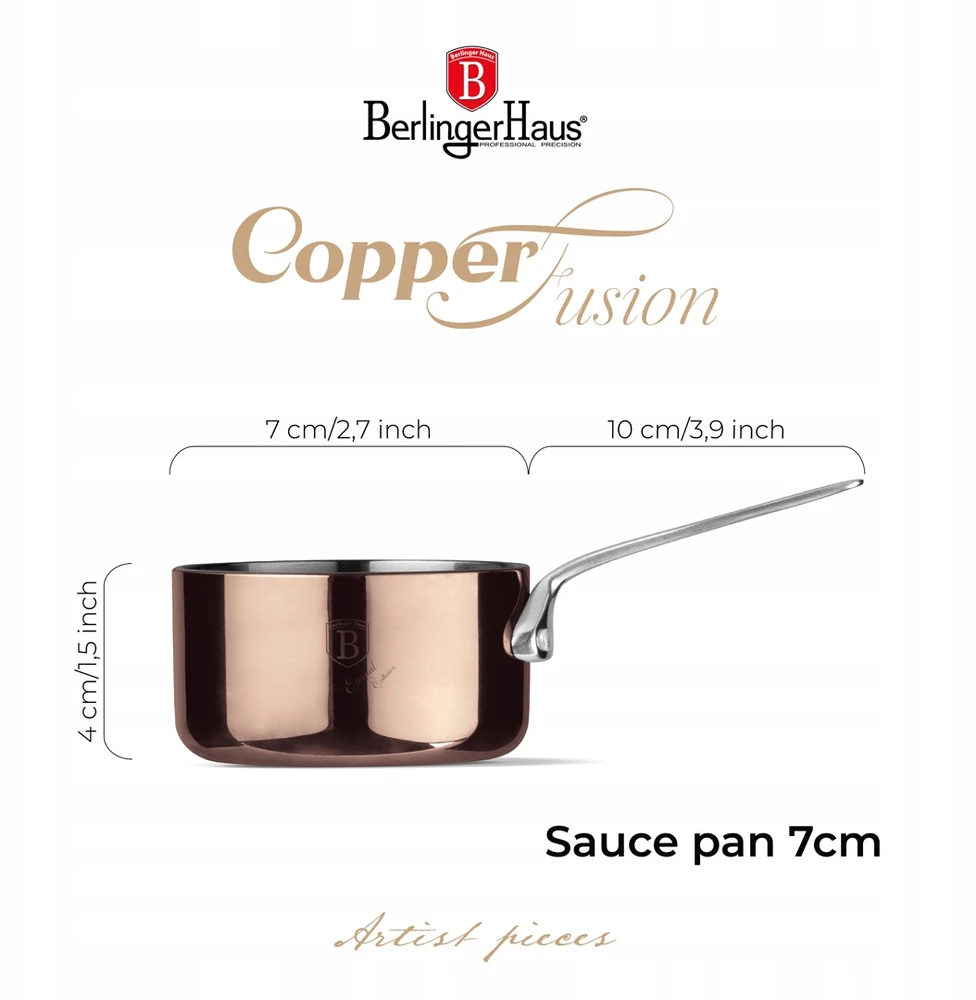 Berlinger Haus Puodas 7 cm, BerlingerHaus BH-8802 Copper Touch Collection
