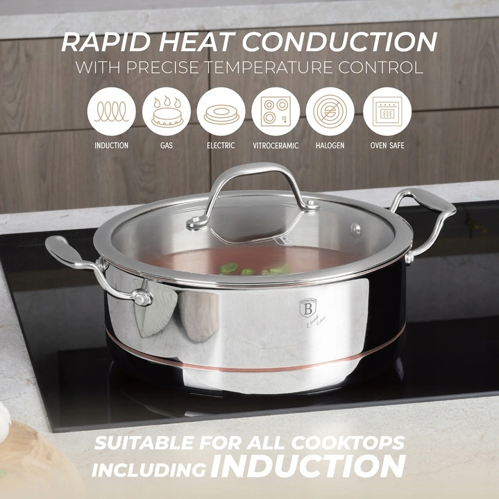 Berlinger Haus Puodas su dangteliu 24 cm Copper Touch Collection BerlingerHaus BH-8815