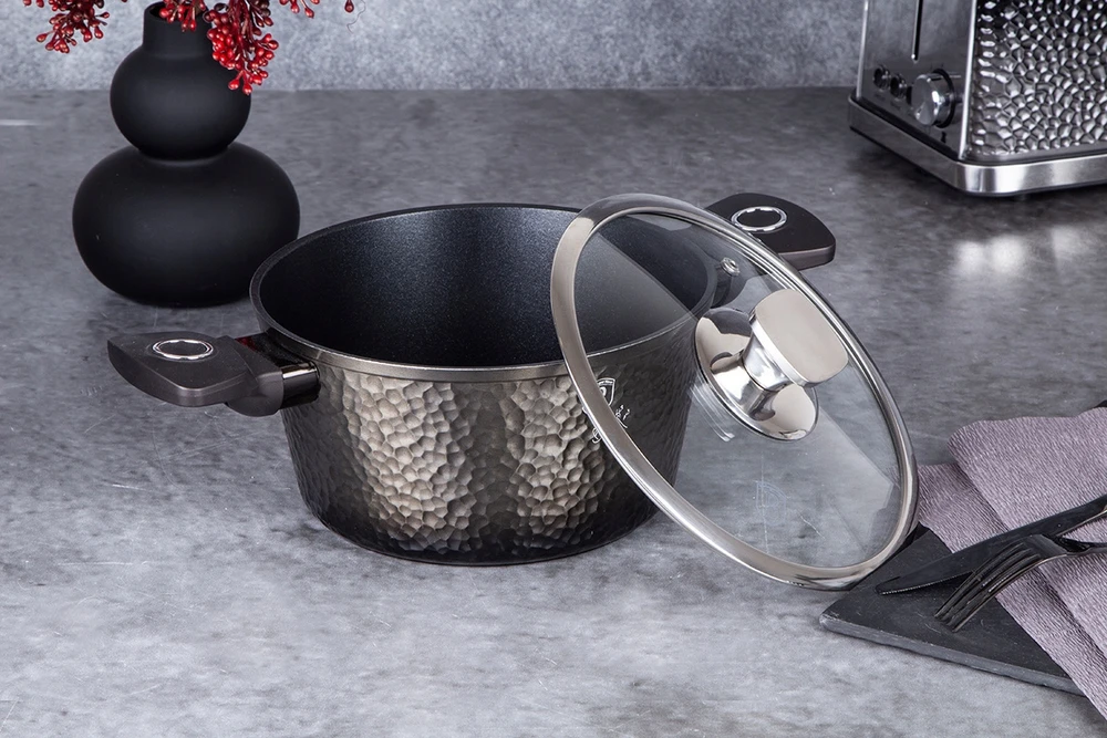 Berlinger Haus TITANIUM POT 24 CM INDUKCINIŲ DUJŲ NEPRIKLANTAS DALIS SU dangteliu