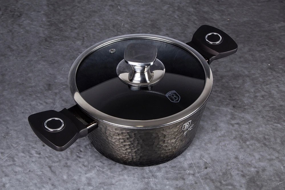 Berlinger Haus TITANIUM POT 24 CM INDUKCINIŲ DUJŲ NEPRIKLANTAS DALIS SU dangteliu