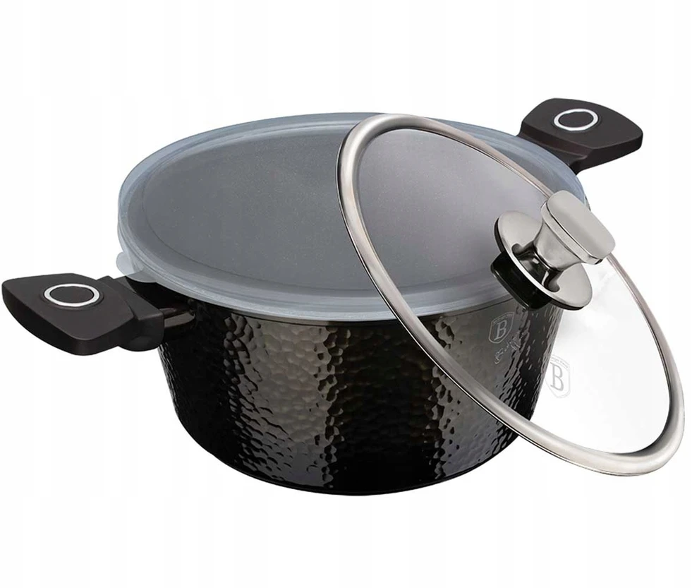 Berlinger Haus TITANIUM POT 24 CM INDUKCINIŲ DUJŲ NEPRIKLANTAS DALIS SU dangteliu