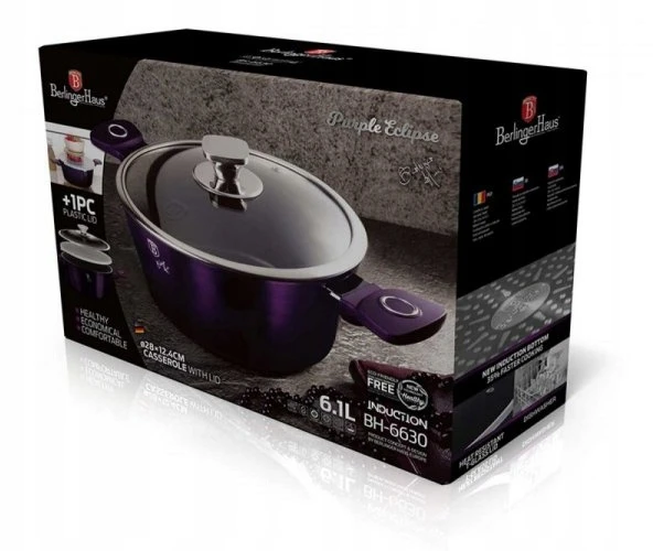 Berlinger Haus TITANIUM POT 28cm 6.1L Dujų indukcija su dangteliu