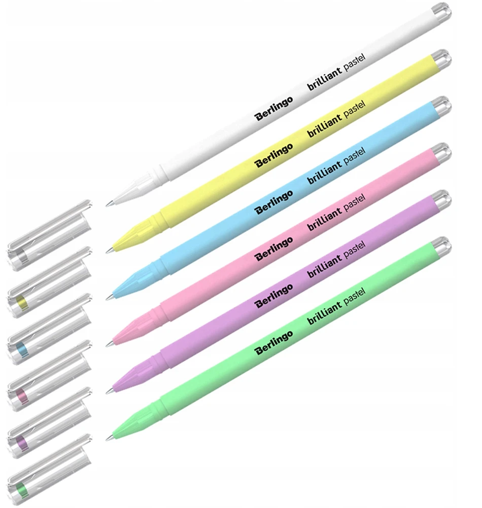 Berlingo geliniai rašikliai, 6 pastelinių spalvų, 0.8 mm