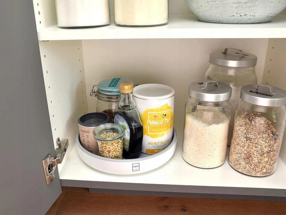 Besisukantis organizatorius 25 cm Lazy Susan virtuvės šaldytuvo prieskoniai
