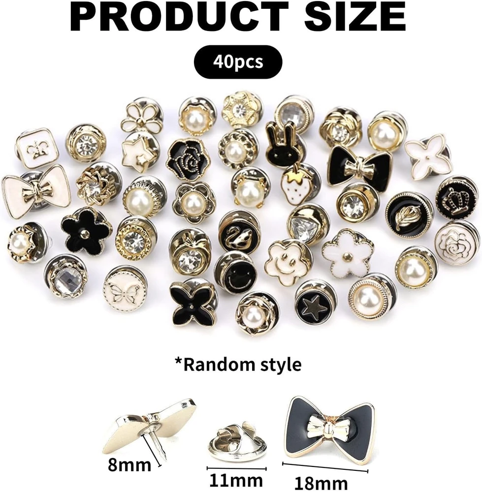 BESIŪLĖS DRABUŽIŲ SAGATOS 9-12 MM METALO ĮVAIRIAS SPALVOS SAGAS 40 Vnt.
