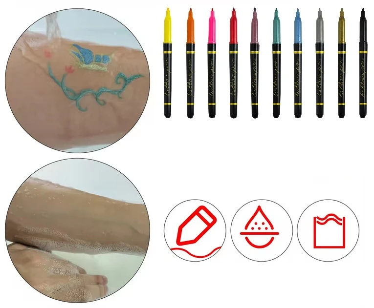 Besthurt Tatuiruotės Vaikams Plaunamos Tatuiruotės Vaikams Šablonai + 10x flomasteriai