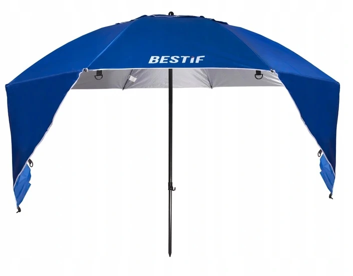 BESTIF sodo ir paplūdimio skėtis-paravanas UV50, 210 × 220 cm, sulankstomas, mėlynas