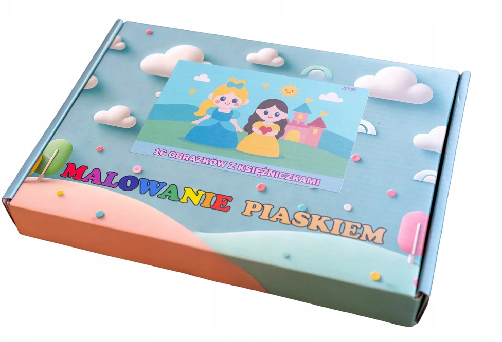 Bestomi DAŽYMAS SMILYJE Smėlio paveikslėliai 16 paveikslėlių Princesės rinkinys