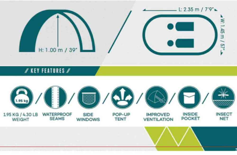 Bestway 2-vietė palapinė Pop Up Coolmount 2 Pavillo 235x145x100cm
