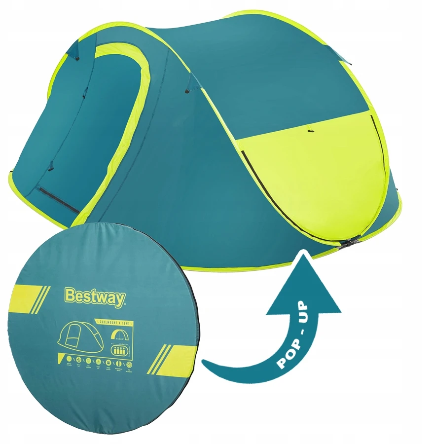 BESTWAY 4 asmenų turistinė palapinė, sulankstoma, automatinė 68087