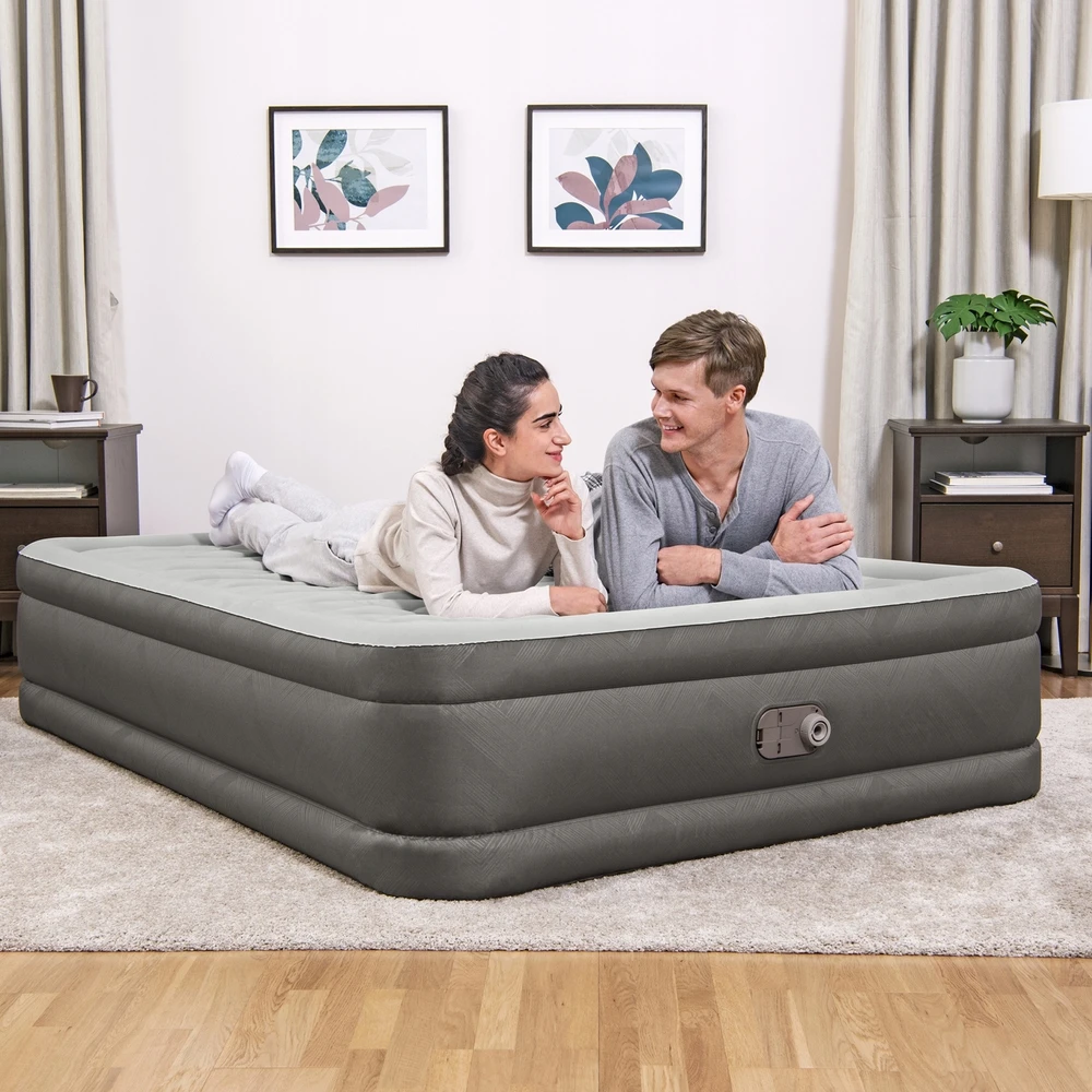 Bestway 69050 pripučiamas dvigulis čiužinys su elektrine pompa 203x152x46cm