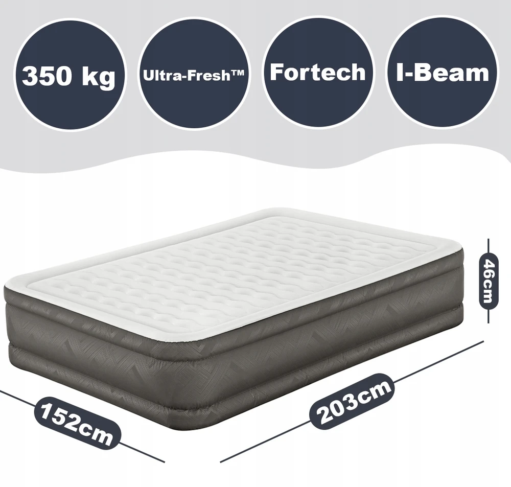 Bestway 69050 pripučiamas dvigulis čiužinys su elektrine pompa 203x152x46cm