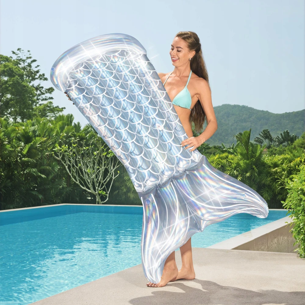 BESTWAY pripučiamas čiužinys Iridescent Mermaid Tail, 1.93m x 1.01m, 43413