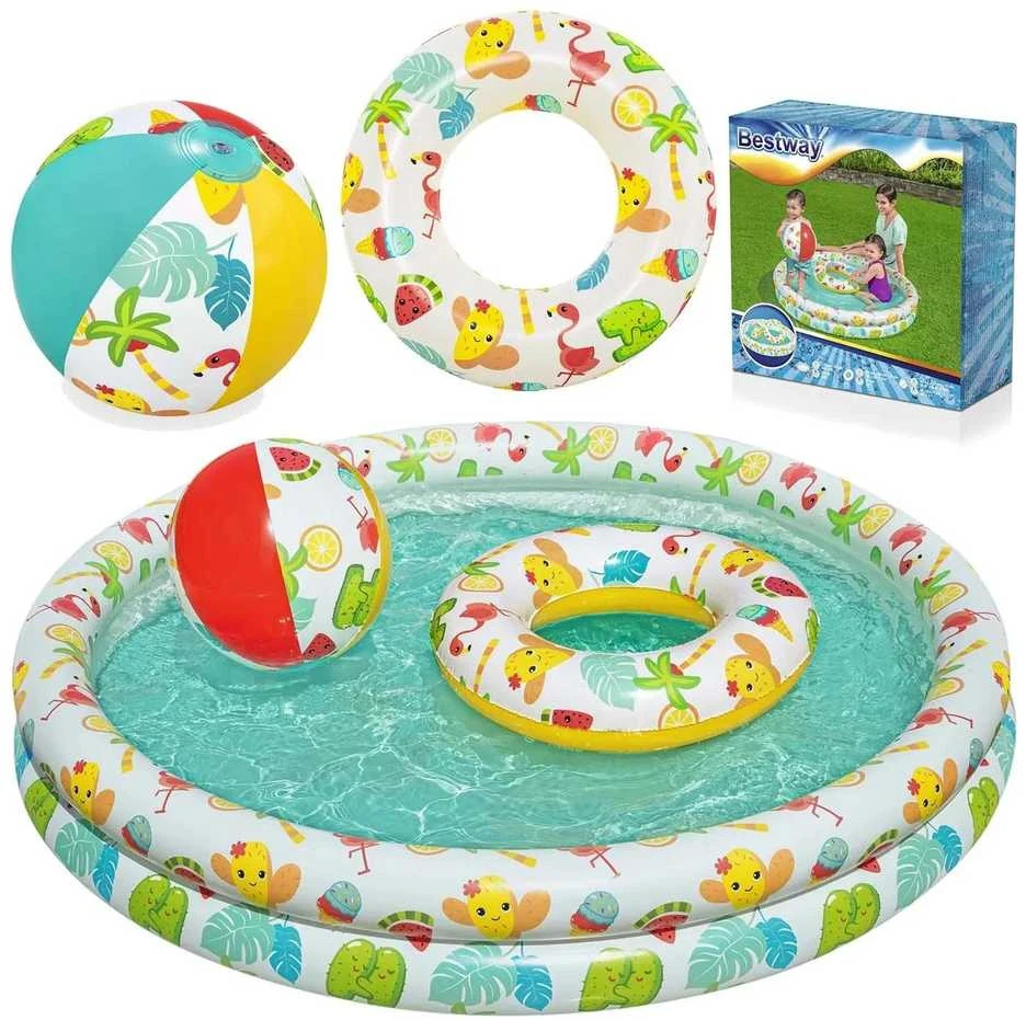 BESTWAY pripučiamas baseino rinkinys vaikams Play Pool , 1.22m x 0.20m, 51124