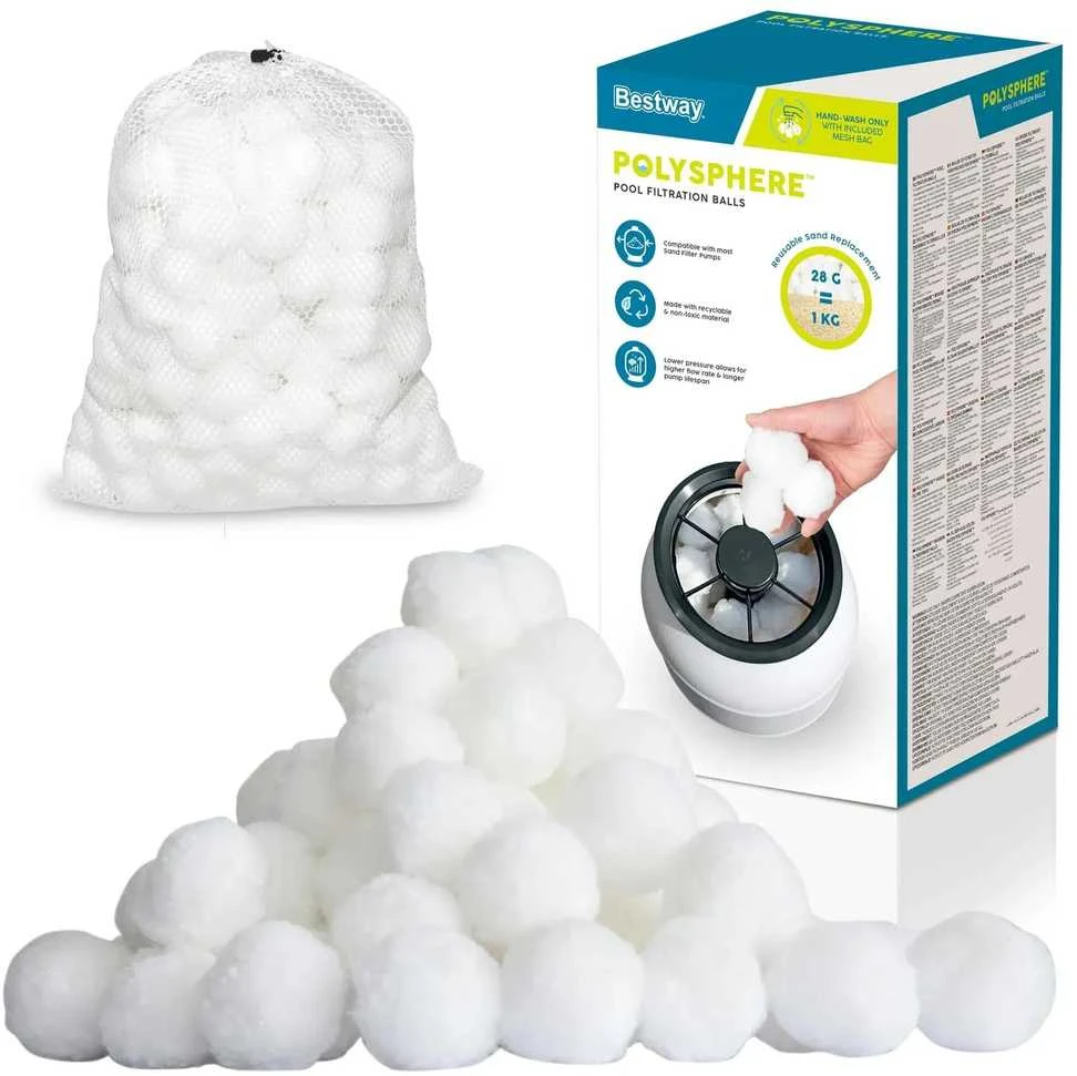 Baseino smėlio pompa + filtro kamuoliukai, 3596 l/val. „Bestway 58515“