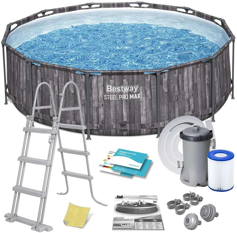 Rėminis baseinas 12FT 366x100 cm Plieninis Pro Max BESTWAY