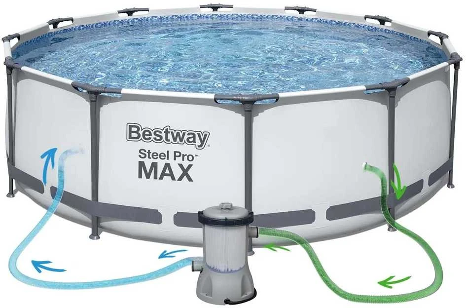 „BestWay Pool Steel Pro MAX“ baseino komplektas, apvalus, 366 x 100 cm