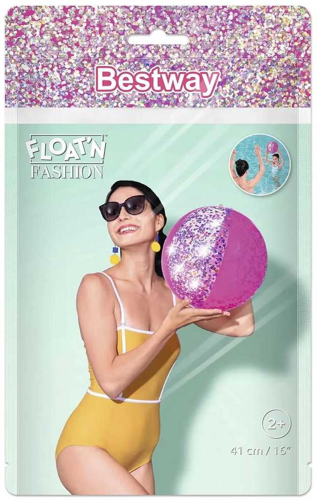 BESTWAY paplūdimio kamuolys Glitter Fusion, diametras 41cm, asort., 31050