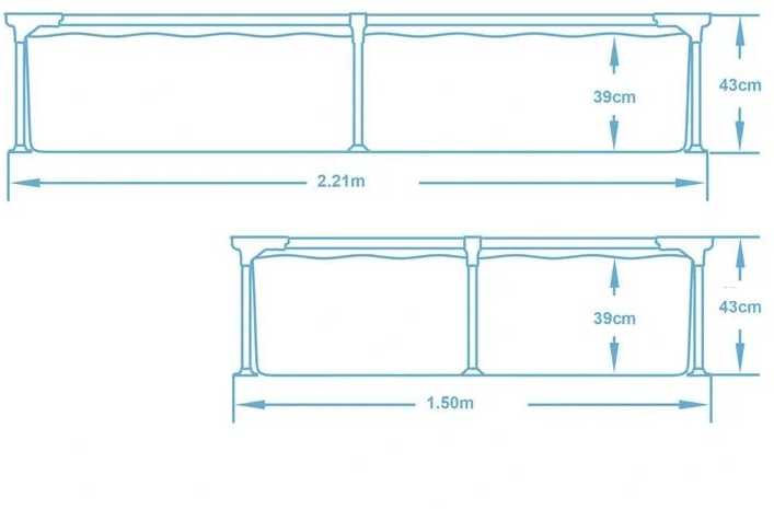 Stačiakampis rėminis baseinas 221x150x43 cm Bestway 56401