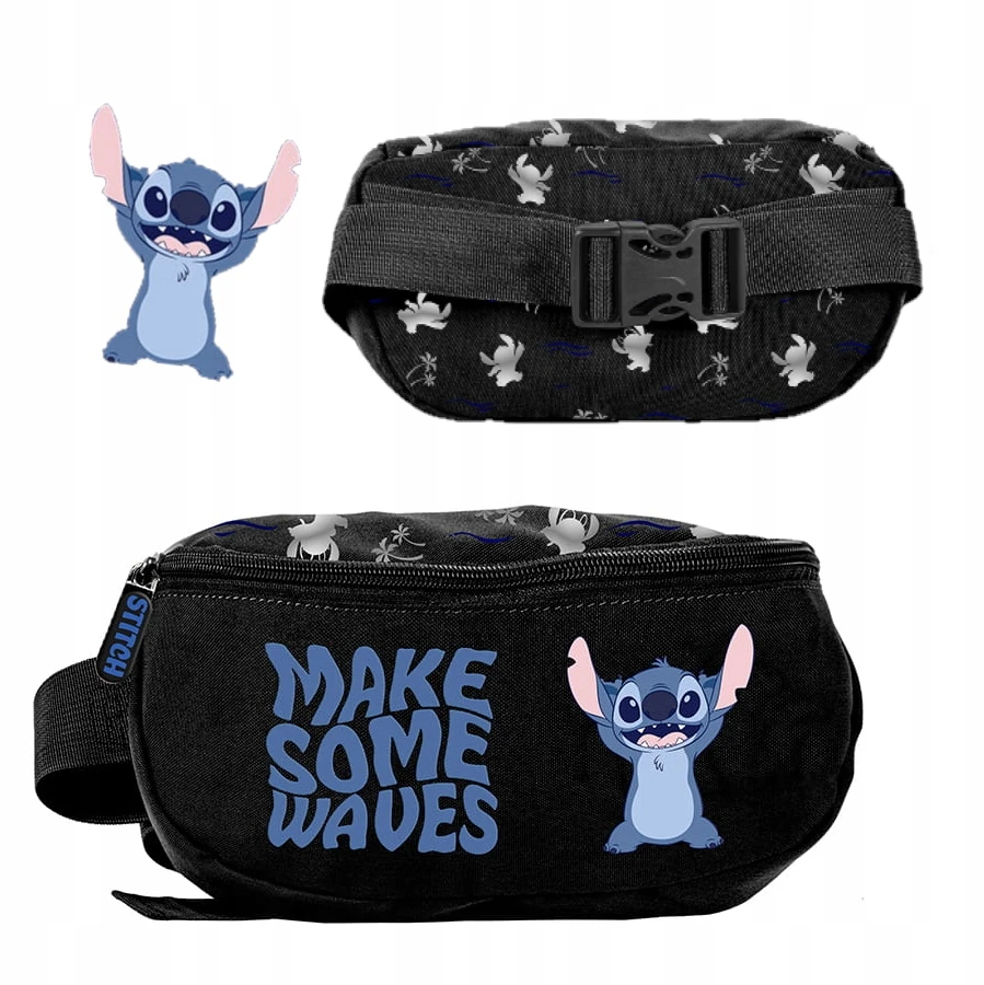 Beuniq Juoda jaunimo "stitch" stiliaus juosmens rankinė