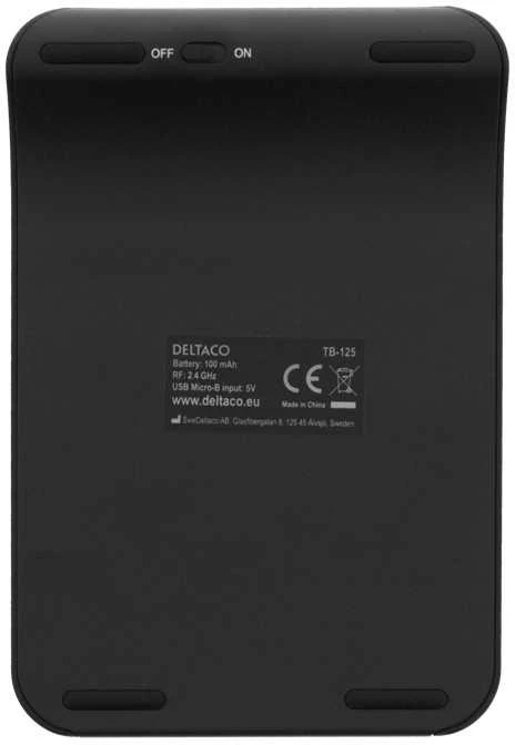Bevielė skaičių klaviatūra DELTACO 2.4GHz RF, juoda / TB-125