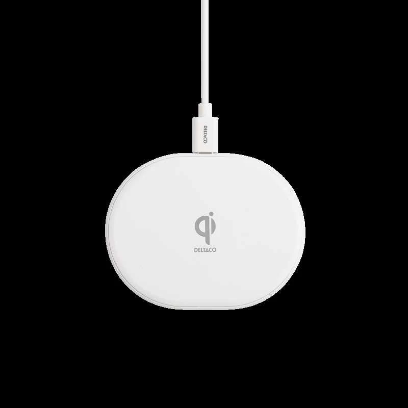 Bevielis kroviklis DELTACO, 10 W, USB-C, Qi, baltas QI-1039 / 1902335