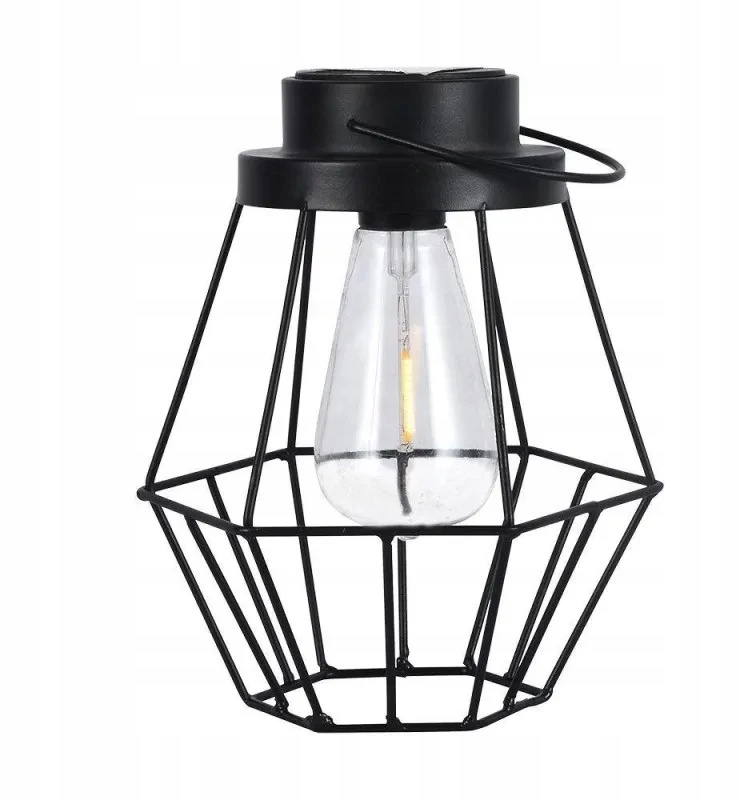 Bez Marki 0,5W LED įkraunamas šviestuvas su saulės baterija, juodas, 2700K, belaidis