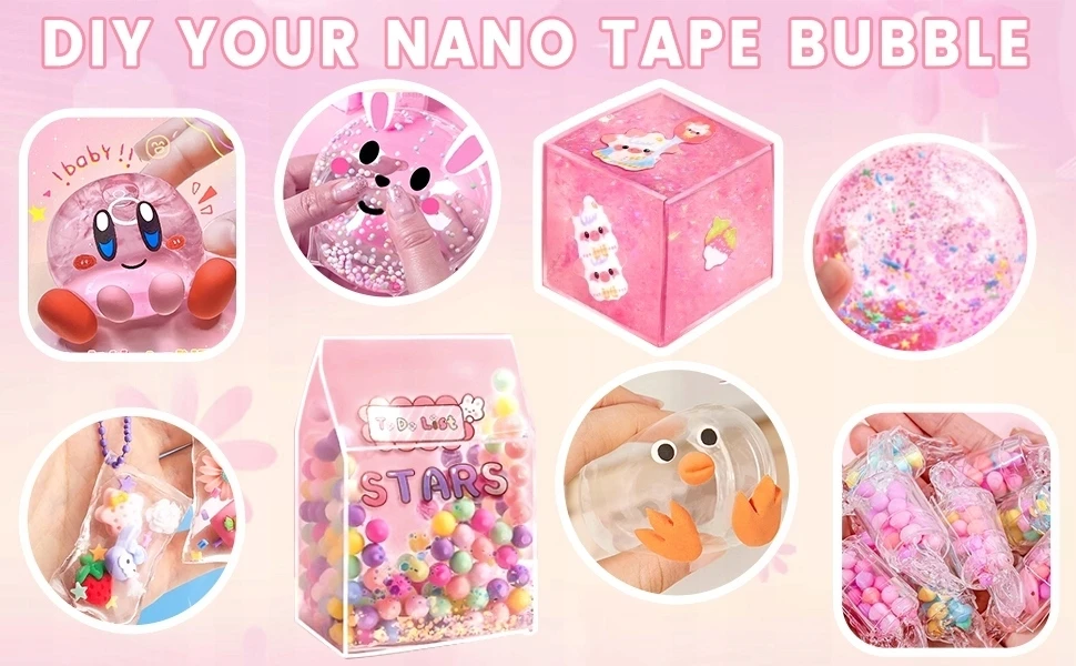 Bez Marki 10 vnt. ROLL OF NANO BUBBLE TAPE, DIY RINKINYS – pūtimo burbuliukai, daugiaspalvis
